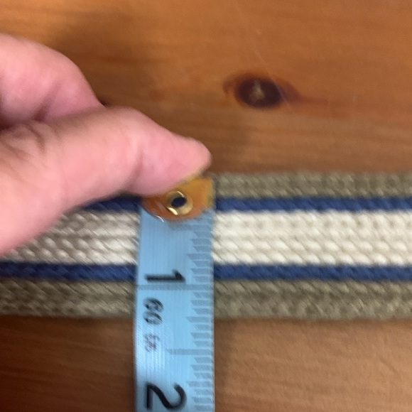 NWOT Multicolor Striped Canvas Belt w Leather Accents and Silver Buckle - Picture 10 of 10